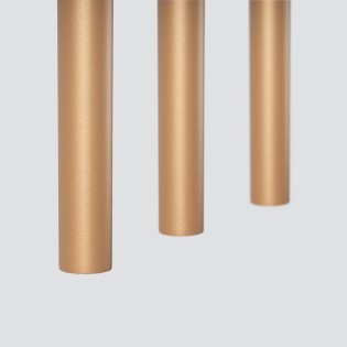 Lámpara colgante Vacu dorado, 3 luces