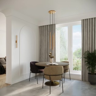 Aplique de pared Vacu dorado, 2 luces