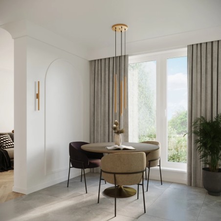 Aplique de pared Vacu dorado, 2 luces