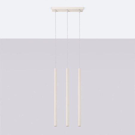 Lámpara colgante Vacu beige, 3 luces