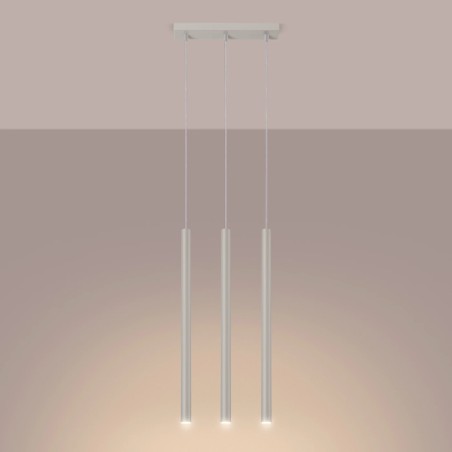 Lámpara colgante Vacu beige, 3 luces
