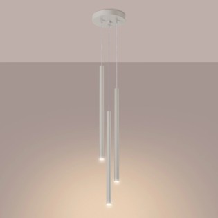 Lámpara colgante Vacu beige, 3 luces