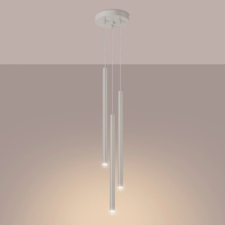 Lámpara colgante Vacu beige, 3 luces