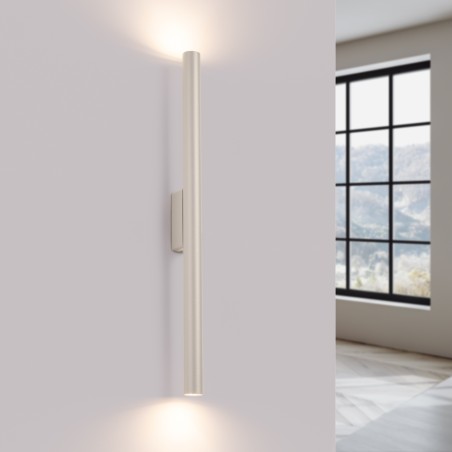 Aplique de pared Vacu beige, 2 luces