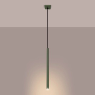 Lámpara colgante Vacu verde, 1 luz