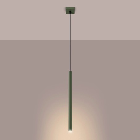 Lámpara colgante Vacu verde, 1 luz
