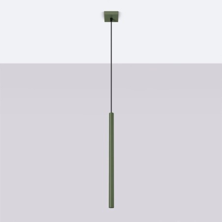 Lámpara colgante Vacu verde, 1 luz
