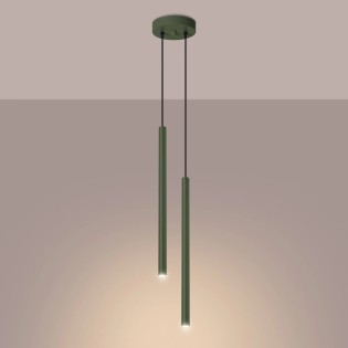 Lámpara colgante Vacu verde , 2 luces