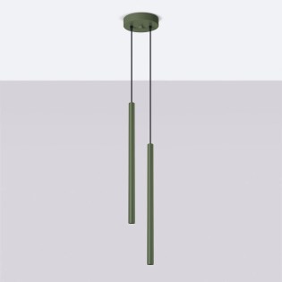 Lámpara colgante Vacu verde , 2 luces