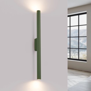 Aplique de pared Vacu verde, 2 luces