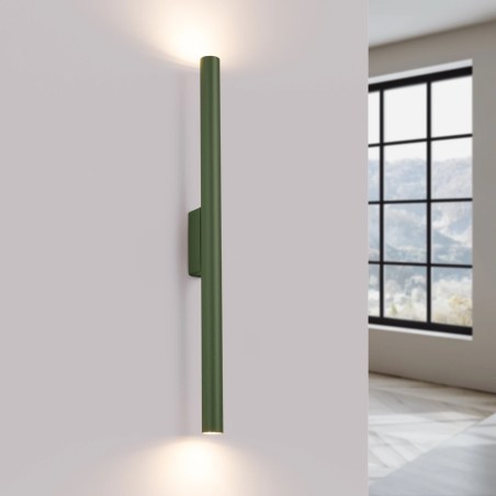 Aplique de pared Vacu verde, 2 luces