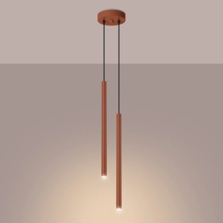 Lámpara colgante Vacu rojo , 2 luces