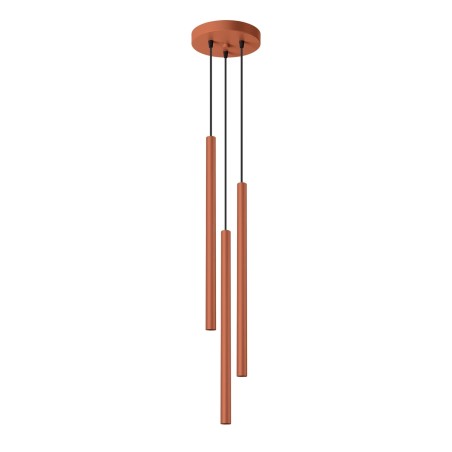 Lámpara colgante Vacu rojo, 3 luces