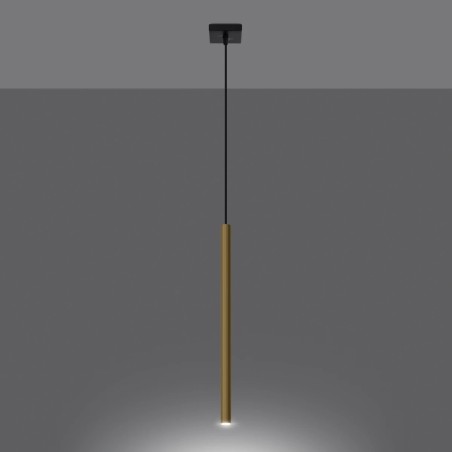 Lámpara colgante Vacu dorado pulido, 1 luz