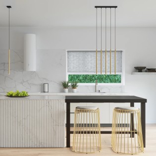 Lámpara colgante Vacu dorado pulido, 1 luz
