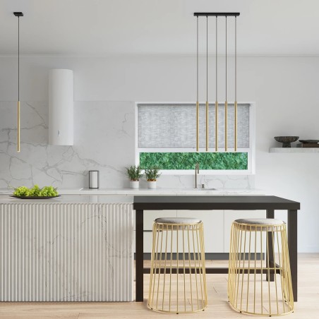 Lámpara colgante Vacu dorado pulido, 1 luz