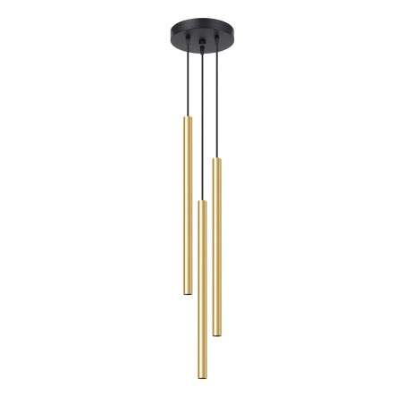 Lámpara colgante Vacu dorado pulido, 3 luces