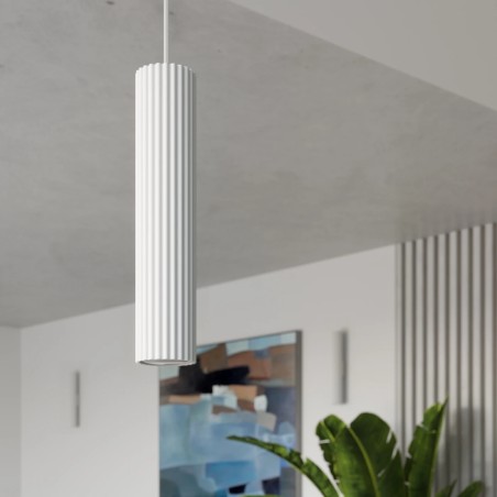 Lámpara colgante Moto blanco, 1 luz