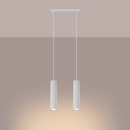 Lámpara colgante Moto blanco, 2 luces
