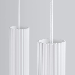 Lámpara colgante Moto blanco, 2 luces