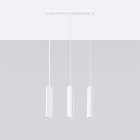 Lámpara colgante Moto blanco, 3 luces