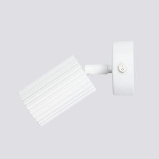 Aplique de pared Moto, blanco con interruptor