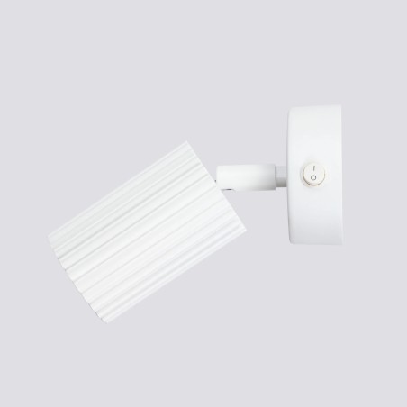 Aplique de pared Moto, blanco con interruptor