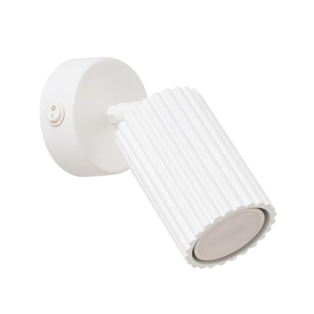 Aplique de pared Moto, blanco con interruptor
