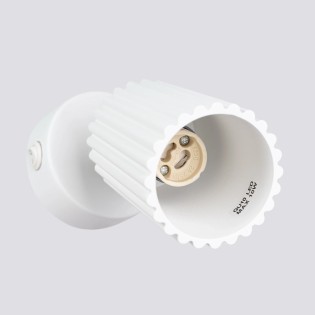 Aplique de pared Moto, blanco con interruptor