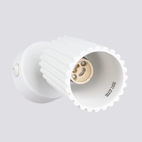 Aplique de pared Moto, blanco con interruptor