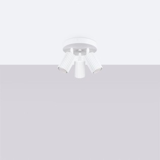 Plafón Moto blanco, 3 luces