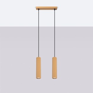 Lámpara colgante Moto dorado, 2 luces