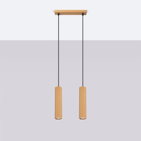 Lámpara colgante Moto dorado, 2 luces