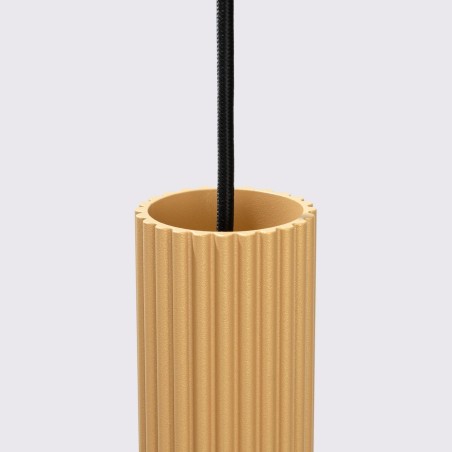 Lámpara colgante Moto dorado, 3 luces