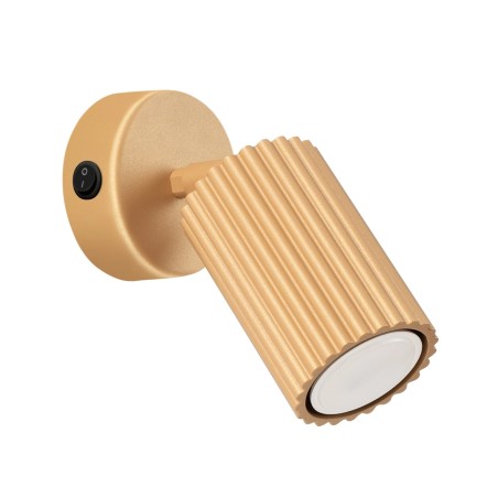 Aplique de pared Moto, dorado con interruptor