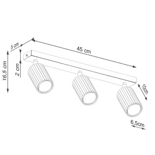 Regleta Moto dorado, 3 luces
