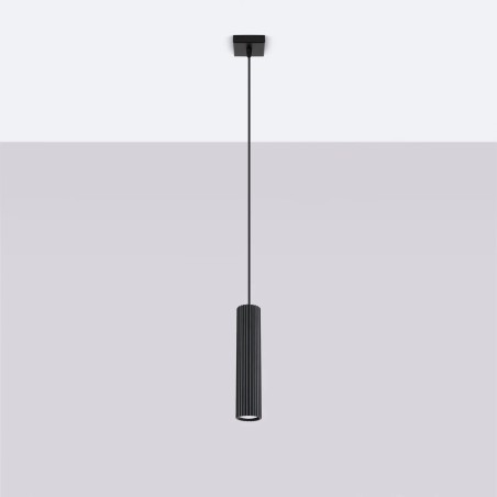 Lámpara colgante Moto negro, 1 luz