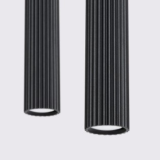 Lámpara colgante Moto negro, 2 luces