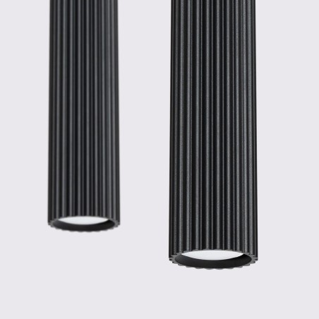 Lámpara colgante Moto negro, 2 luces