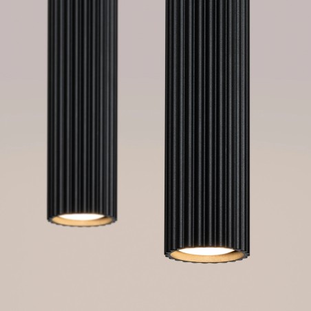 Lámpara colgante Moto negro, 2 luces
