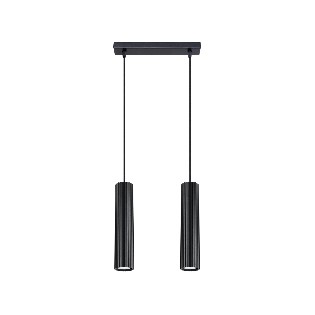 Lámpara colgante Moto negro, 2 luces