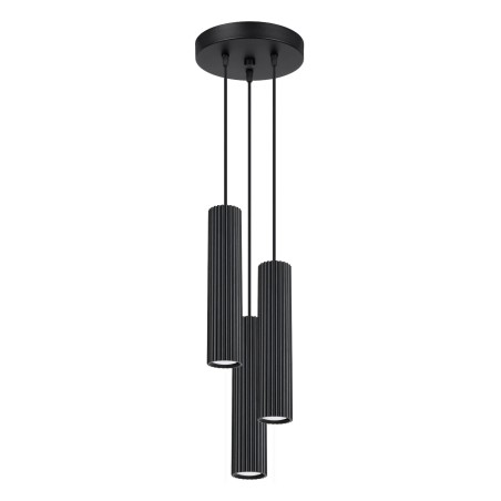 Lámpara colgante Moto negro, 3 luces