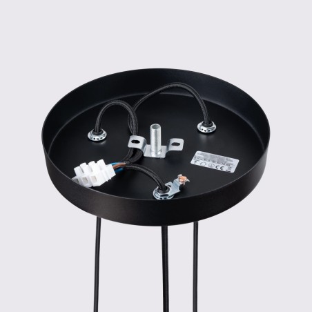 Lámpara colgante Moto negro, 3 luces