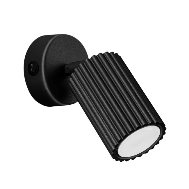 Aplique de pared Moto, negro con interruptor