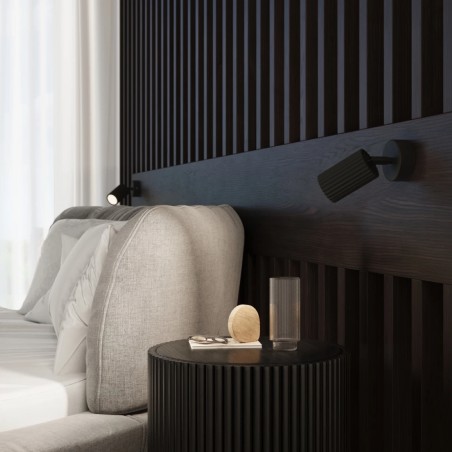 Aplique de pared Moto, negro con interruptor