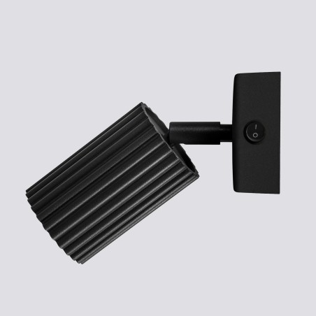 Aplique de pared Moto, negro con interruptor
