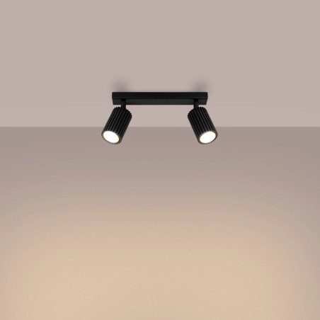 Regleta Moto negro, 2 luces