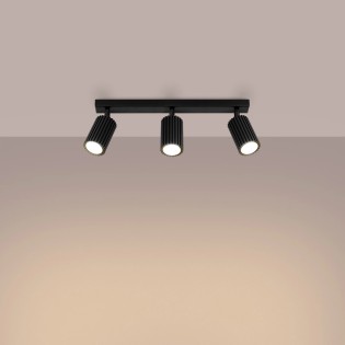Regleta Moto negro, 3 luces