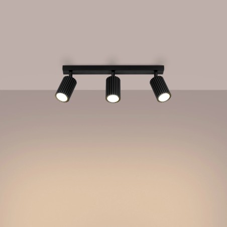 Regleta Moto negro, 3 luces
