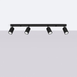 Regleta Moto negro, 4 luces